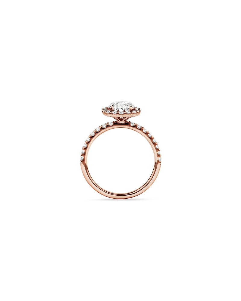 1.79 Carat TW Round Brilliant Laboratory-Grown Diamond Halo Engagemet Ring in 14kt White Gold