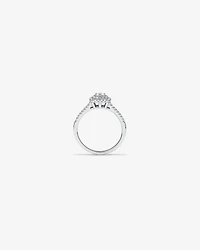 0.30 Carat TW Cushion Cluster Halo Diamond Ring in 10kt White Gold
