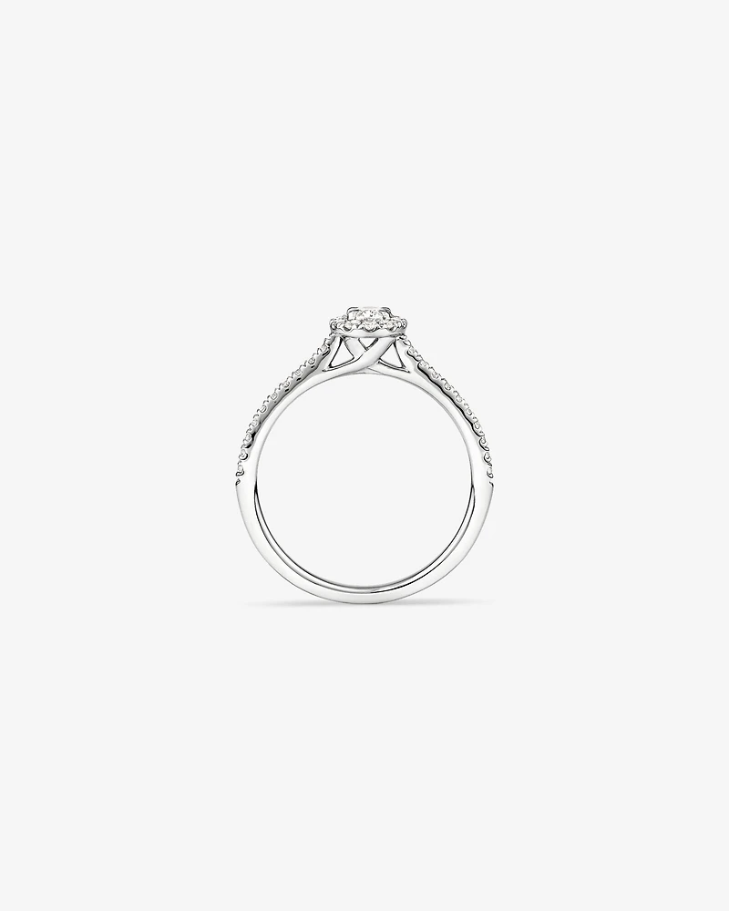 Oval Halo Ring with 0.50 Carat TW of Diamonds in 14kt White Gold