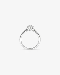 Oval Halo Ring with 0.50 Carat TW of Diamonds in 14kt White Gold
