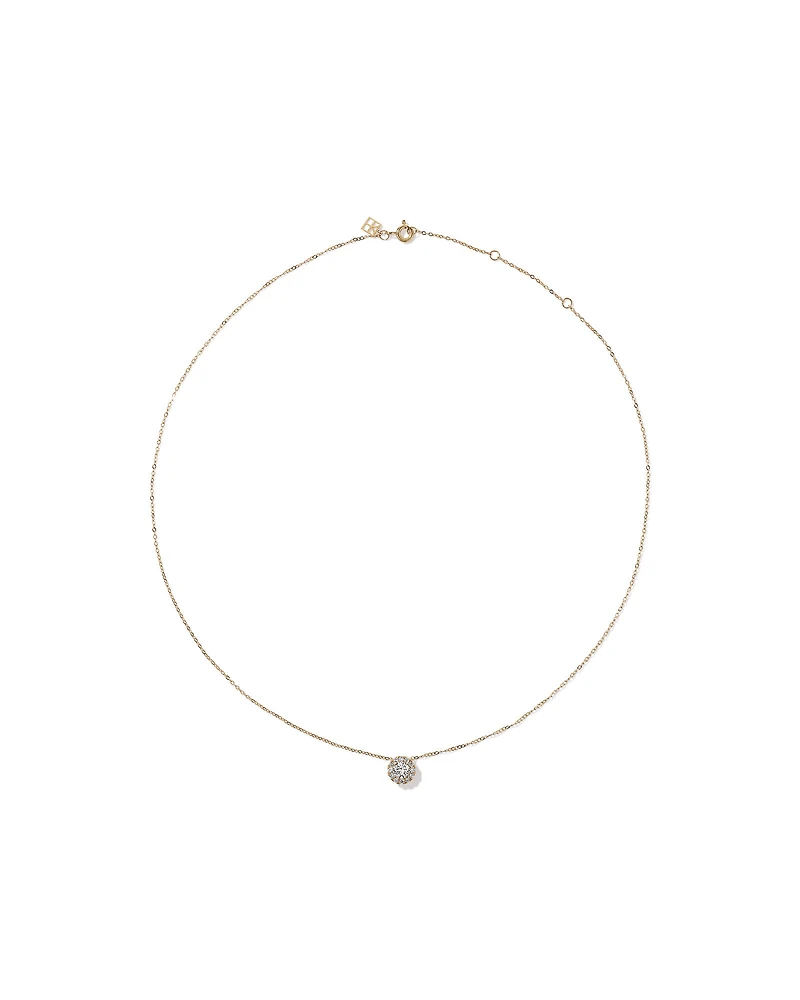 0.50 Carat TW Round Brilliant Laboratory-Grown Diamond Halo Pendant in 10kt Yellow Gold