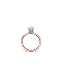 1.95 Carat TW Oval Cut Laboratory-Grown Diamond Solitaire Side Accent Engagement Ring in 14kt White Gold