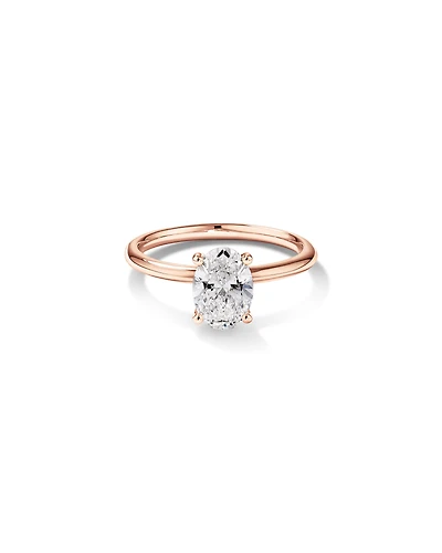 Carat TW Oval Laboratory-Grown Diamond Solitaire Engagement Ring in 14kt White Gold