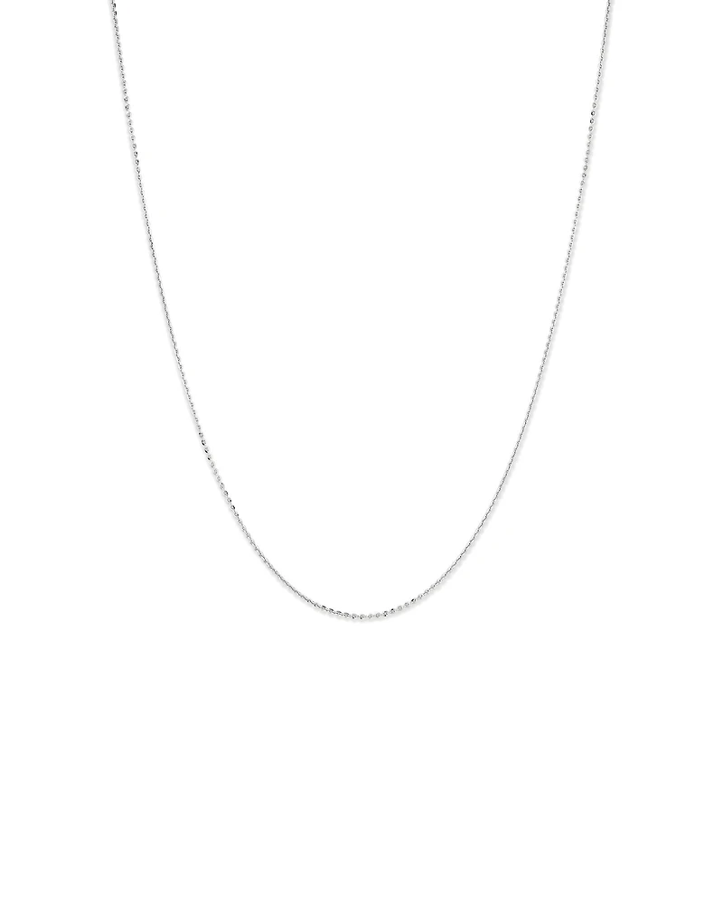 50cm (20") 2mm Width Diamond Cut Cable Chain Necklace in Sterling Silver