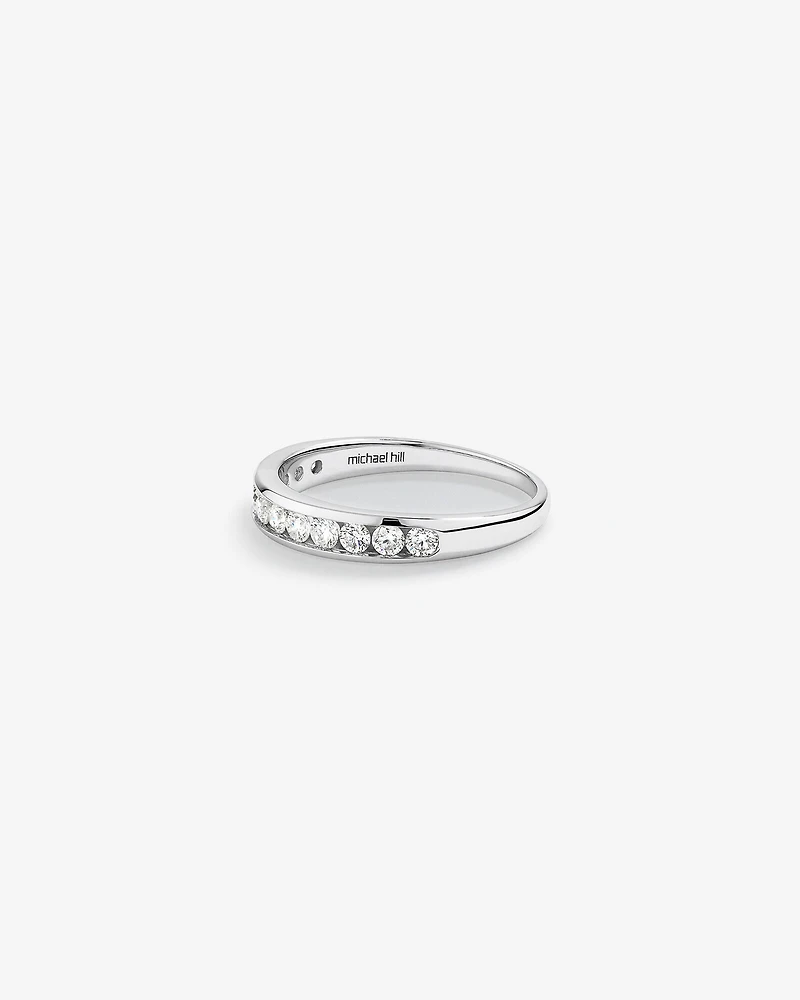 Bague de mariage en or blanc 14 carats avec diamants d'un total de 0,50 carat, sertis en canal, modèle Evermore.