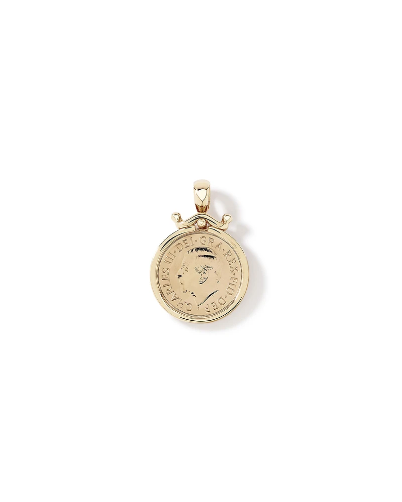 Full Sovereign Medallion Pendant in 10kt and 22kt Yellow Gold