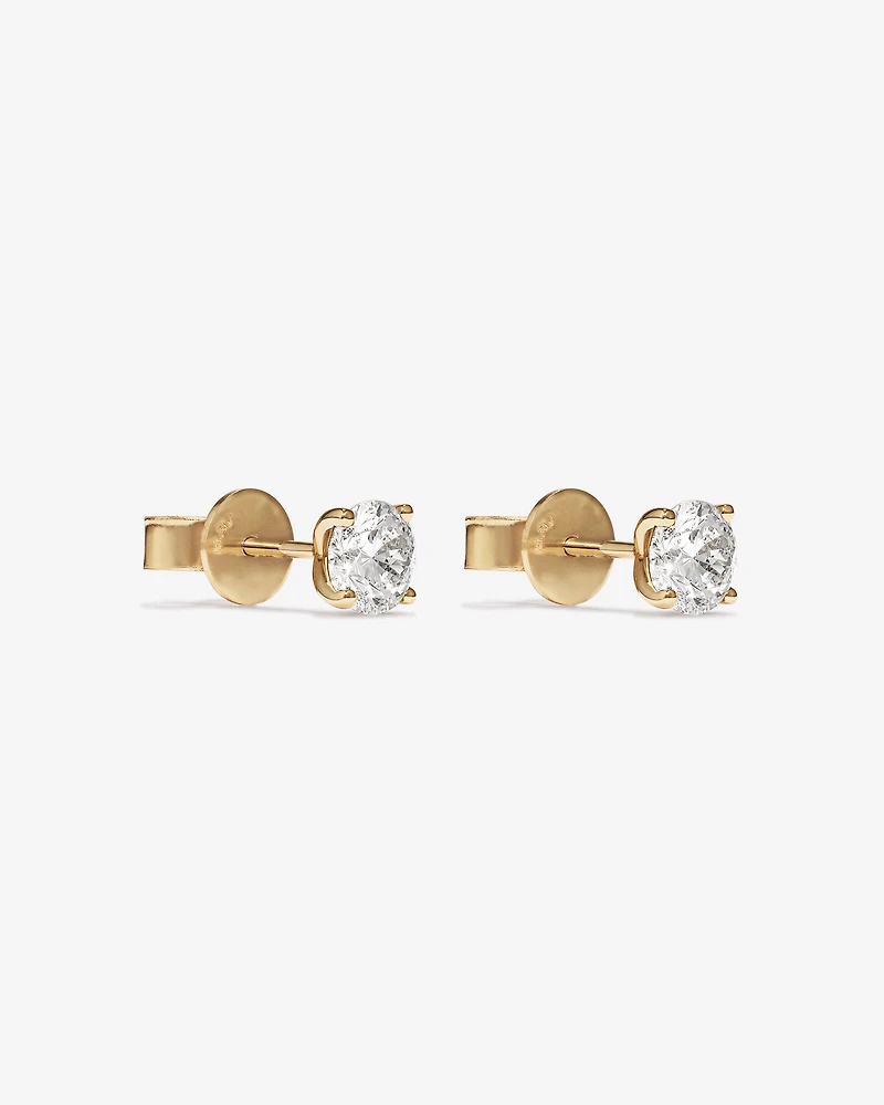 1.00 Carat TW Diamond Solitaire Stud Earrings in 18kt White Gold