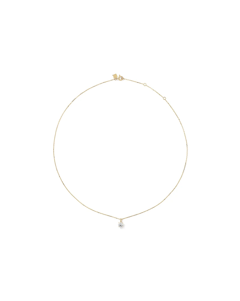 0.50Carat TW Laboratory-Grown Diamond Solitaire Pendant in 14kt Yellow Gold