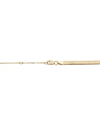 Chaîne serpentine réglable en or jaune 10 K de 43 à 48 cm, largeur de 3 à 3,5 mm