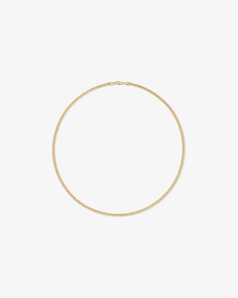 55cm (22") 4.2mm Width Semi Solid Diamond Cut Curb Chain in 10kt Yellow Gold