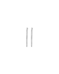 Hoop Earrings with Cubic Zirconia in Sterling Silver