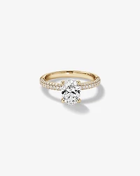 1.95 Carat TW Oval Cut Laboratory-Grown Diamond Solitaire Side Accent Engagement Ring in 14kt White Gold