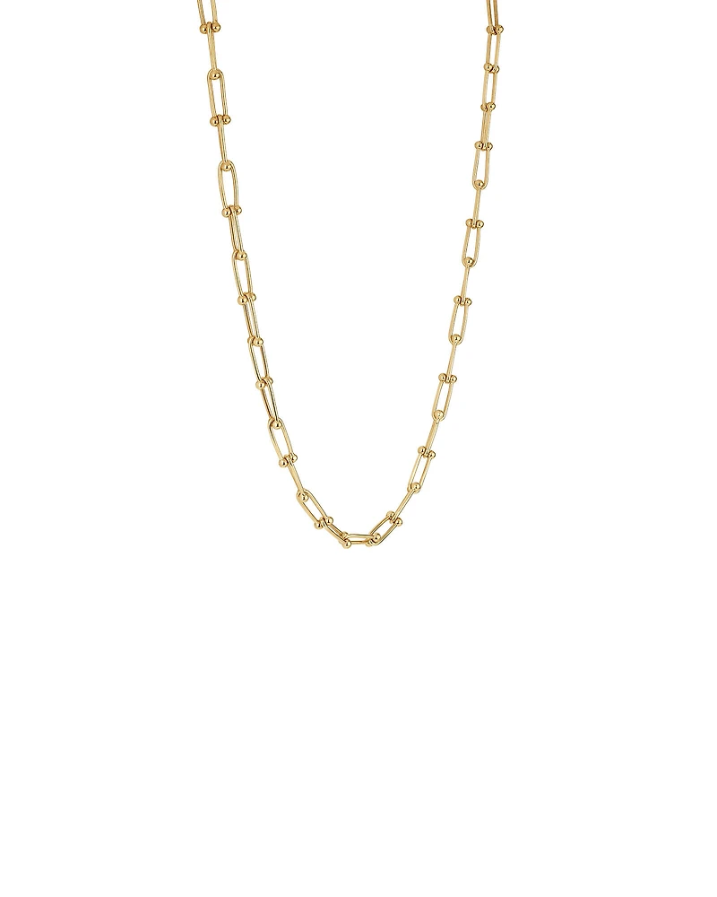 Ball and Oval Link Chain in 10kt Yellow Gold