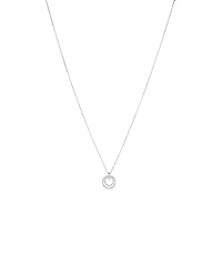 Fine Double Circle Diamond Pendant in Sterling Silver