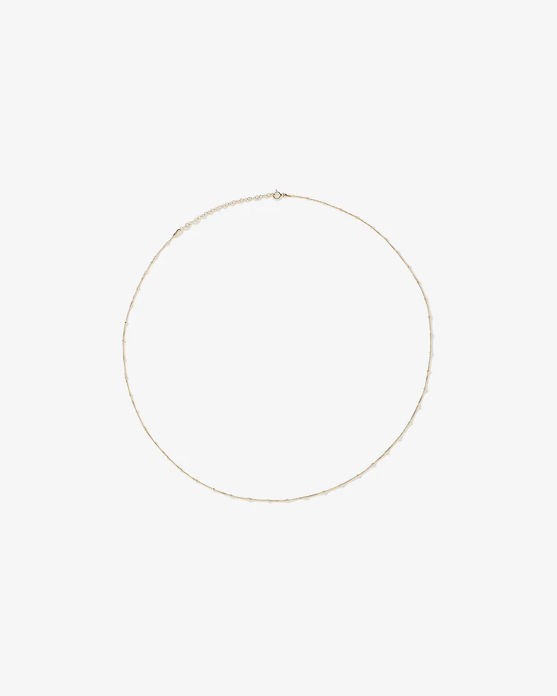 50cm (20") Station Ball and Curb Chain in 10kt Yellow Gold