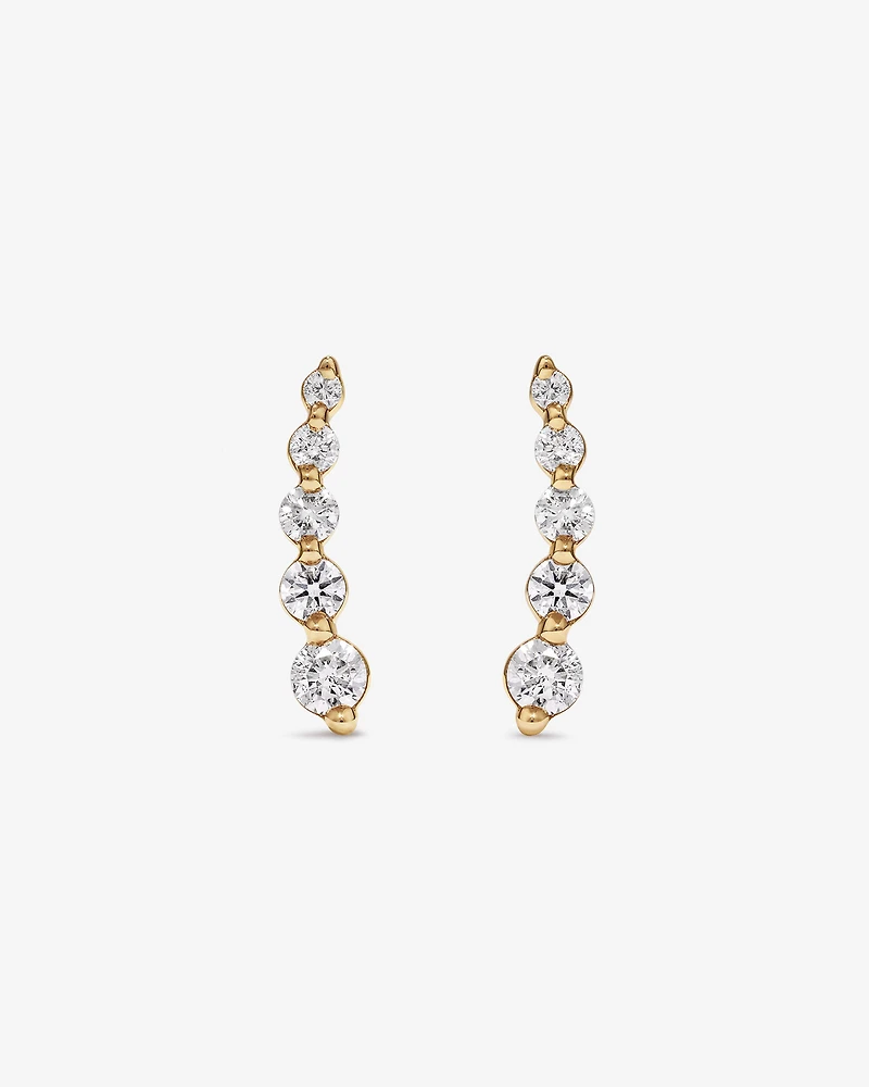 Ear Climbers with 0.25 Carat TW of Diamonds in 10kt Yellow Gold