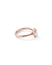 1.25 Carat TW Pear Cut Laboratory-Grown Diamond Solitaire Bezel Set Engagement Ring in 14kt Yellow Gold