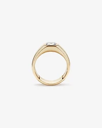 2.00 Carat TW Bezel Set Emerald Cut Lab-Grown Diamond Modern Cigar Band in 14kt Yellow Gold
