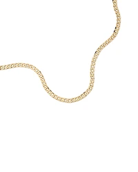 55cm (22") 8.9mm Width Solid Flat Bevelled Curb Chain in 10kt Yellow Gold