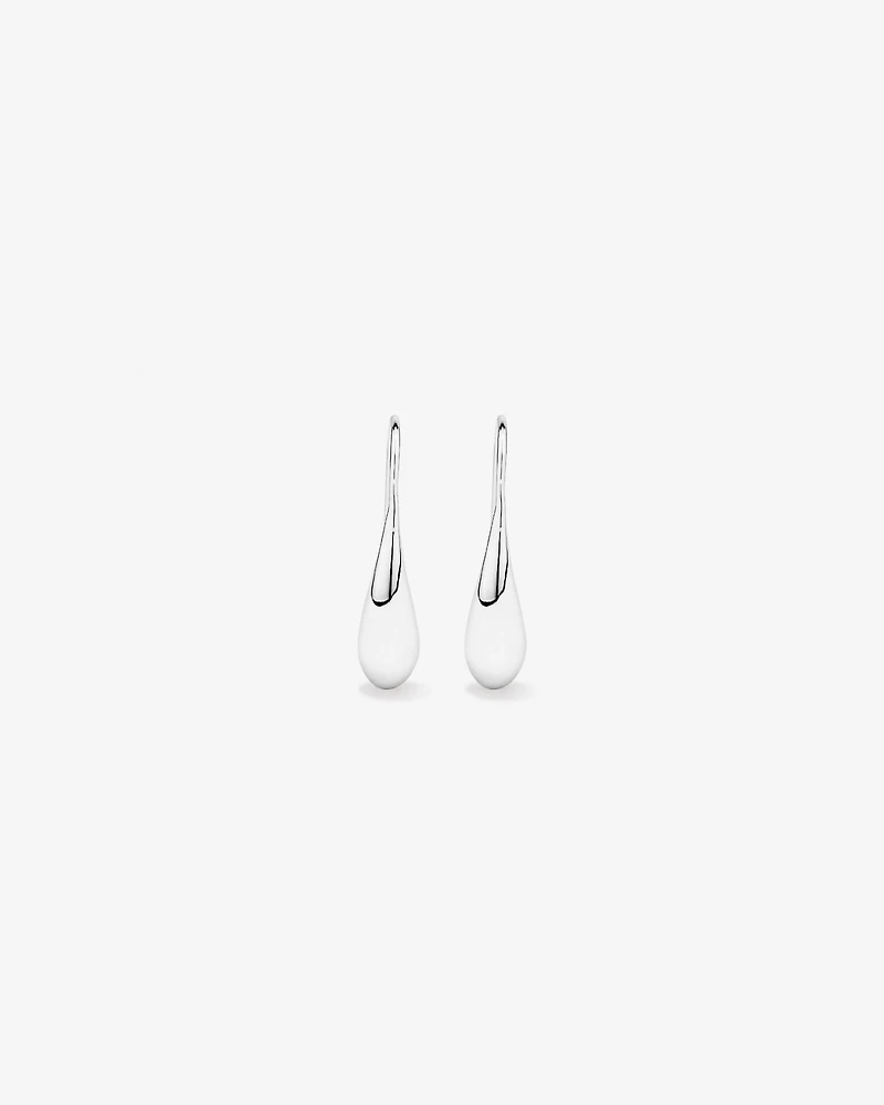 Teardrop Shepherds Hook Earrings in Sterling Silver