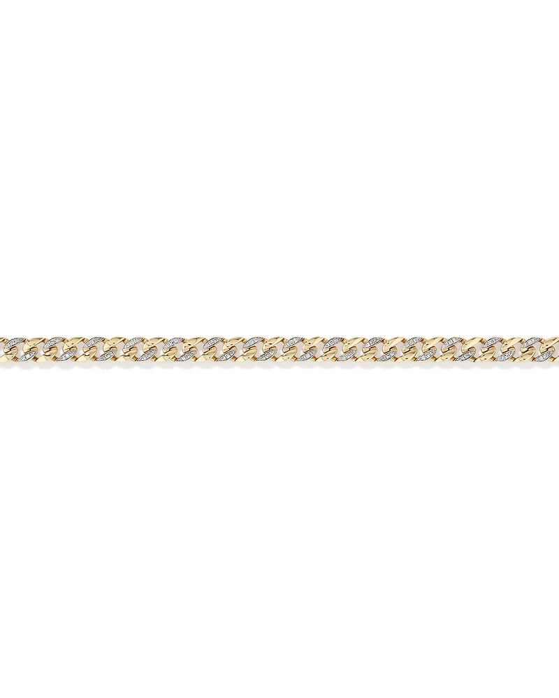 21cm (8.5") Cuban Link Bracelet with 1.00 Carat TW of Diamonds in 10kt Yellow Gold