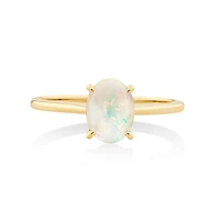 Solitaire Ring with Opal in 10kt Yellow Gold
