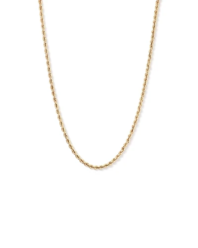 50cm (20") 4.4mm Width Hollow Rope Chain in 10kt Yellow Gold