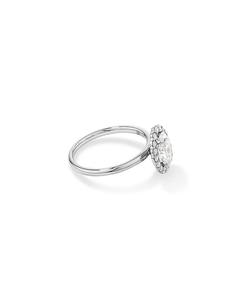 1.46 Carat TW Oval Cut Laboratory-Grown Diamond Halo Engagement Ring in 14kt Rose and White Gold