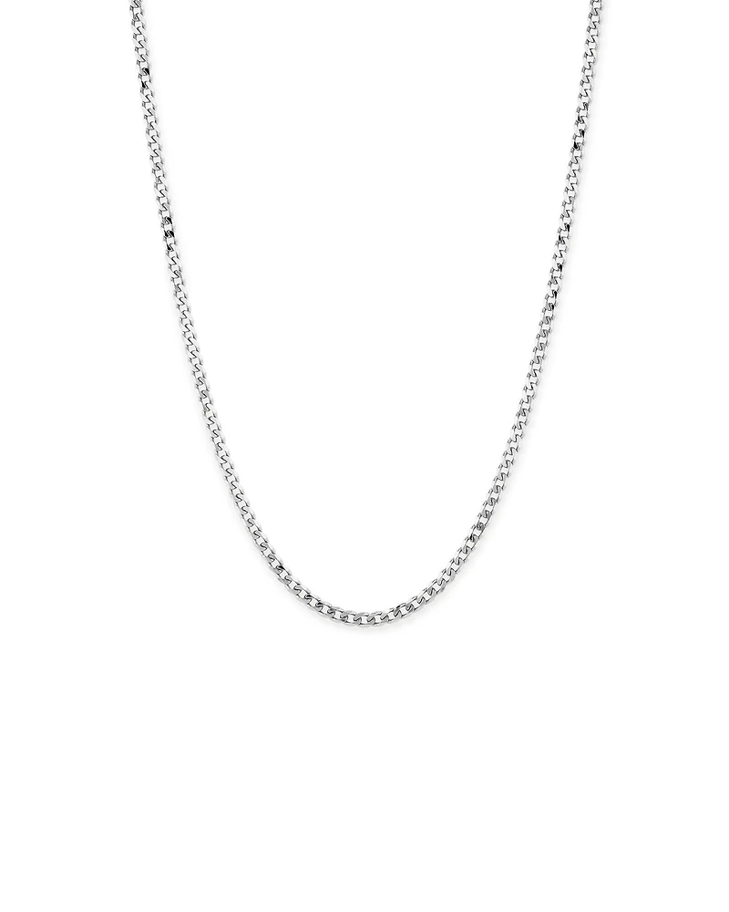 55cm (22") 4.30mm Width Bevelled Curb Chain Necklace in Sterling Silver