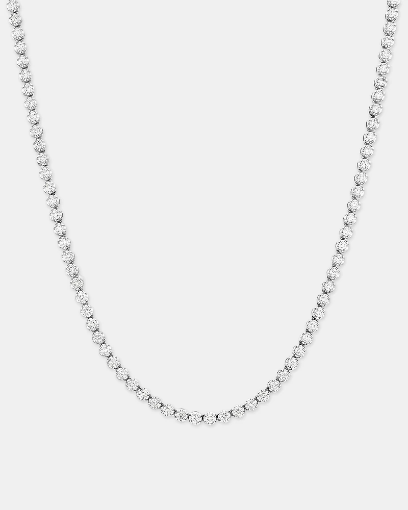 Collier de tennis en diamants cultivés en laboratoire TW de 4,00 carats serti en or blanc 10 carats