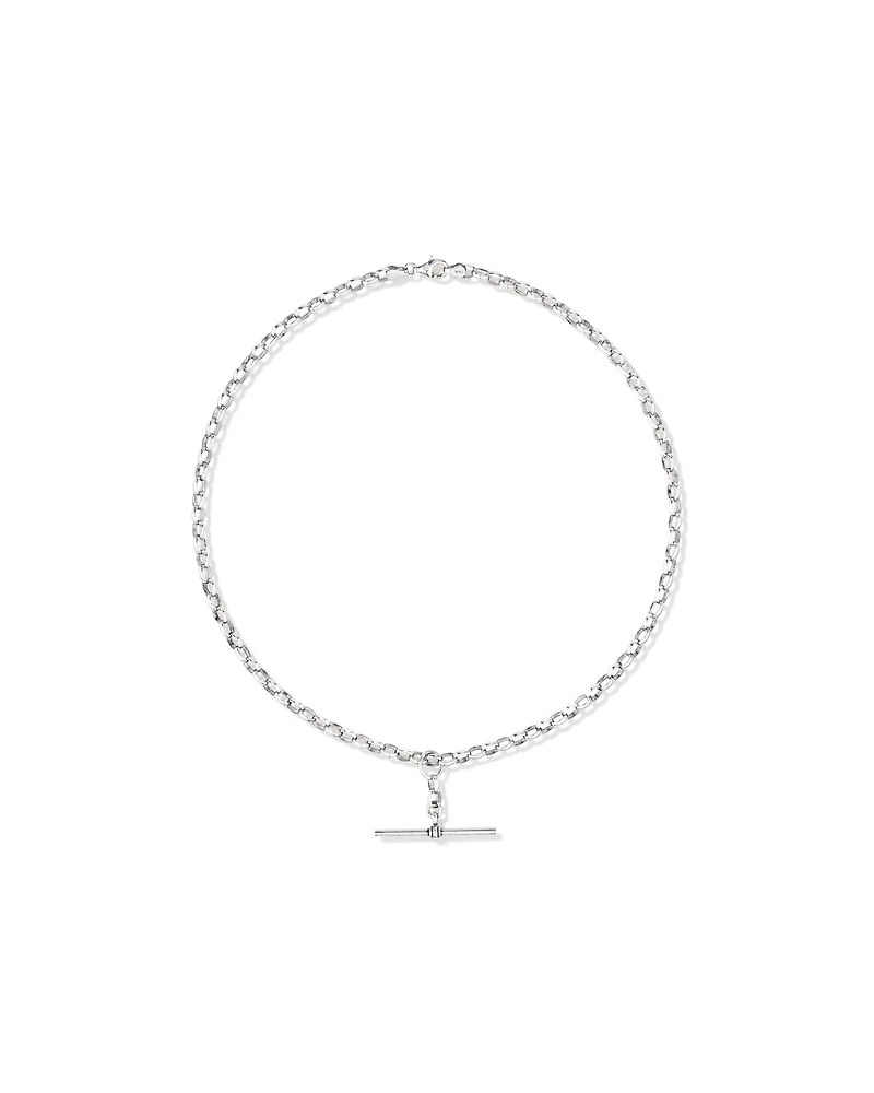 45cm (18") 4.5mm-5mm Width Belcher Fob Chain in Sterling Silver