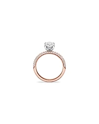 Bague De Fiançailles Solitaire En Diamant De Laboratoire Taille Ovale De 1,95 Carat Poids Total Avec Accent Latéral En Or Blanc 14 Carats