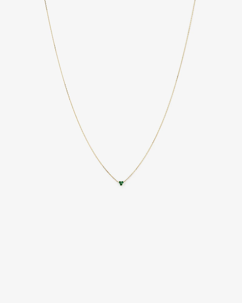 Emerald Trio Necklace in 10kt Yellow Gold