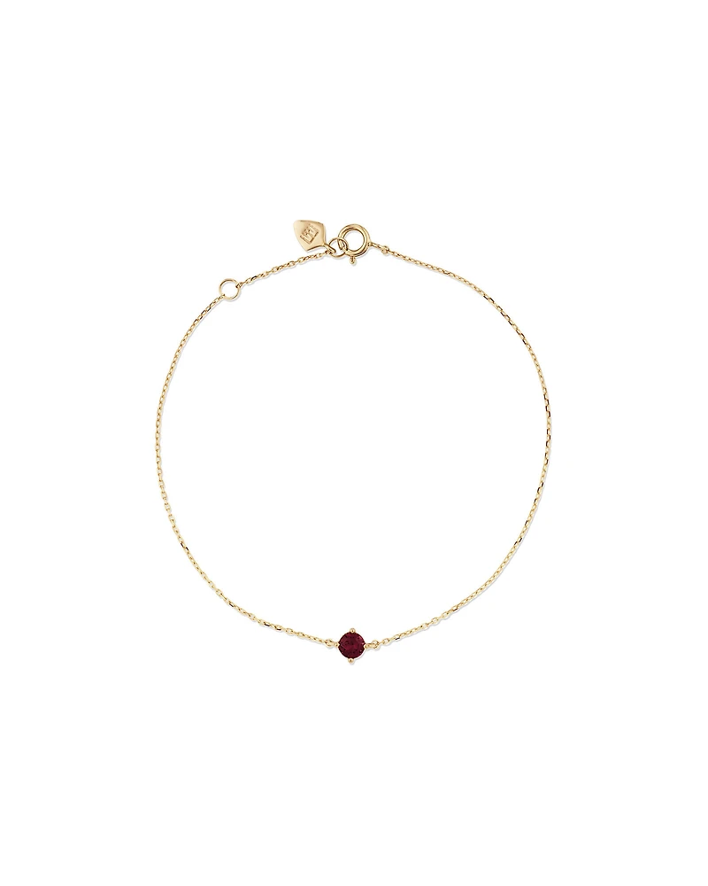 19cm (7.5") Bracelet with Garnet in 10kt Yellow Gold