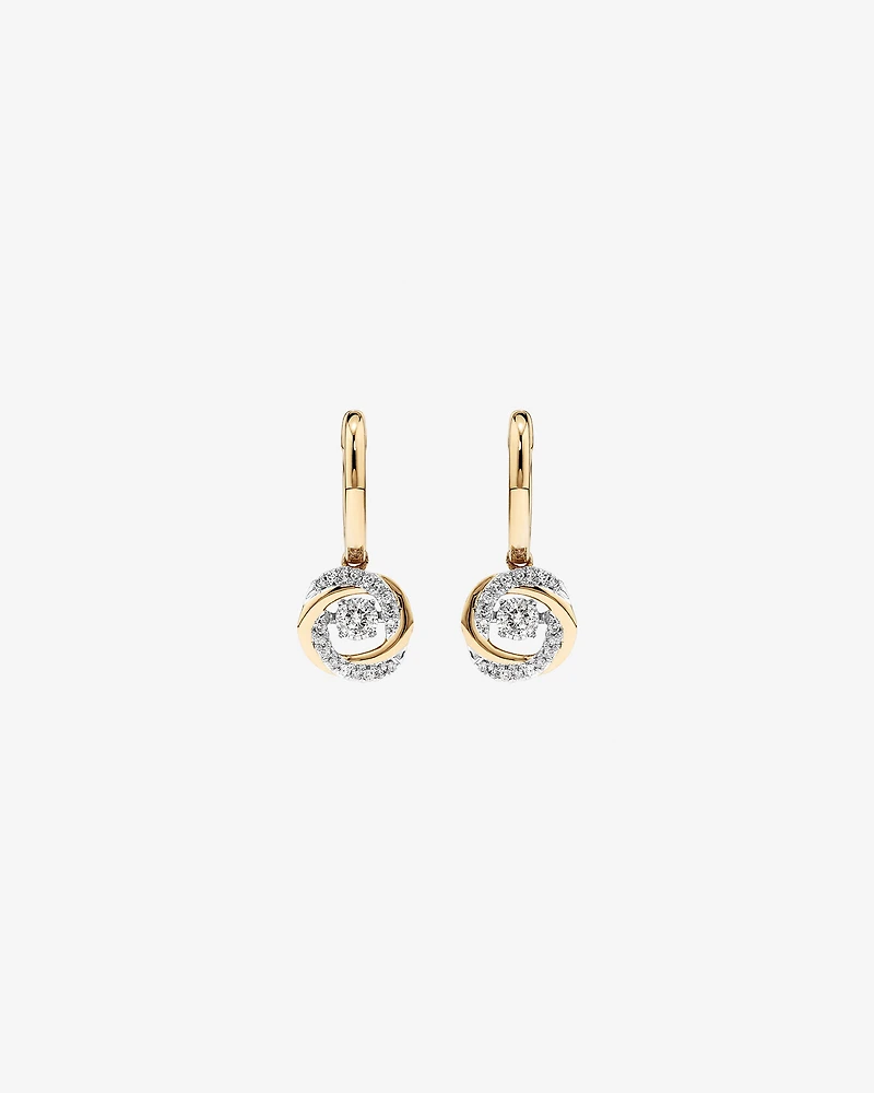 0.35 Carat TW Diamond Everlight Swirl Drop Huggie Earrings in 10kt Yellow Gold