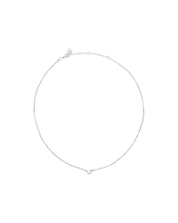 5mm Cultured Freshwater Pearl and Diamond Necklace in Sterling Silver