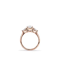 1.65 Carat TW Three Stone Oval and Pear Shaped Laboratory-Grown Diamond Engagement Ring in 14kt White Gold