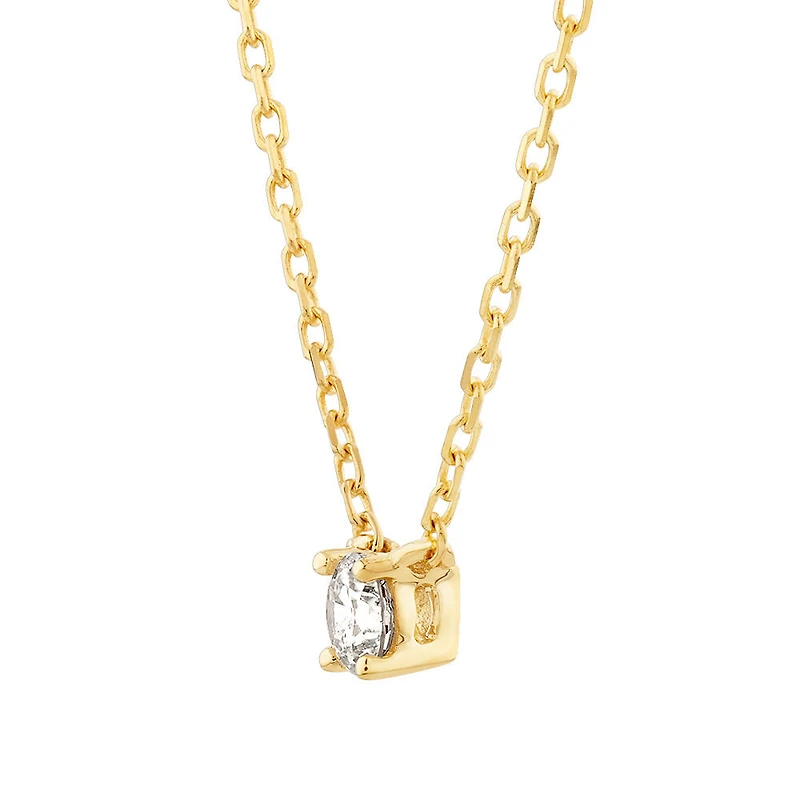 Mini Diamond Solitaire Necklace in 10kt White Gold