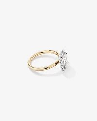 Carat TW Emerald Cut Laboratory-Grown Diamond Halo Engagement Ring in 14kt Yellow and White Gold