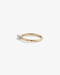 Bague de Fiançailles Solitaire en Diamant Rond Brillant 0,22 Carat TW avec Halo Caché en Or Jaune et Blanc 14 kt