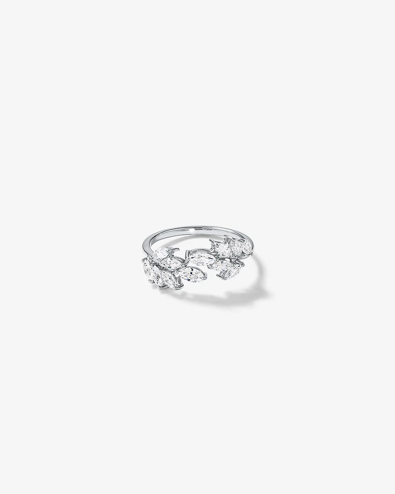 Cubic Zirconia Vine Open Ring Sterling Silver
