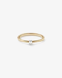 Emerald Cut Diamond Solitaire Promise Ring in 10kt Yellow and White Gold