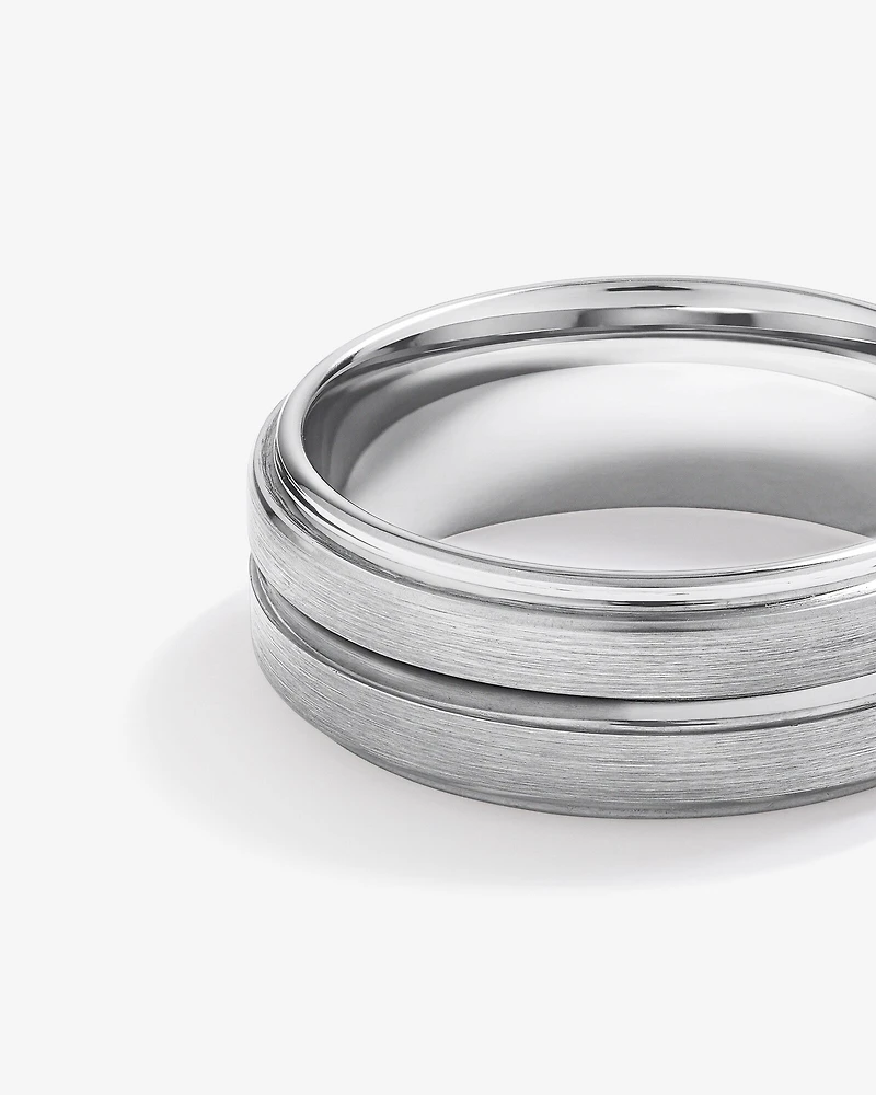 8mm Patterned Wedding Band Tungsten
