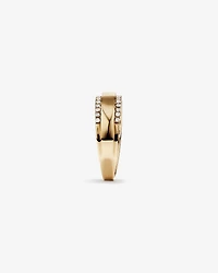 Two Row Ring with 0.37 TW of Diamonds In 10kt Yellow Gold