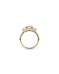 Bague De Fiançailles En Diamant De Laboratoire Trois Pierres De 2 Carats Poids Total Ovale En Or Blanc 14 Carats