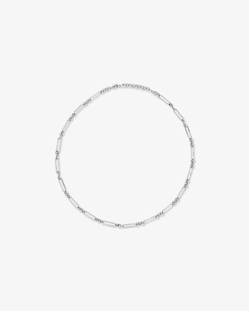 50cm (20") 3.5mm Width Paperclip 3 and 1 Alternating Chain Necklace in Sterling Silver