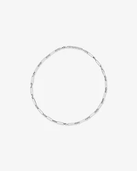 50cm (20") 3.5mm Width Paperclip 3 and 1 Alternating Chain Necklace in Sterling Silver
