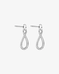 Cubic Zirconia Infinity Drop Stud Earrings in Sterling Silver