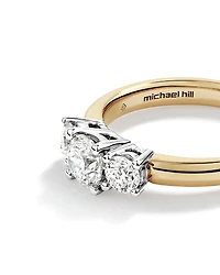 1.00 Carat TW Three Stone Round Brilliant Diamond Engagement Ring in 14kt Yellow and White Gold