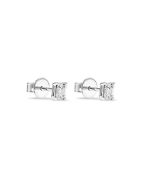 0.50 Carat TW Emerald Cut Diamond Solitaire Stud Earrings in 18kt White Gold